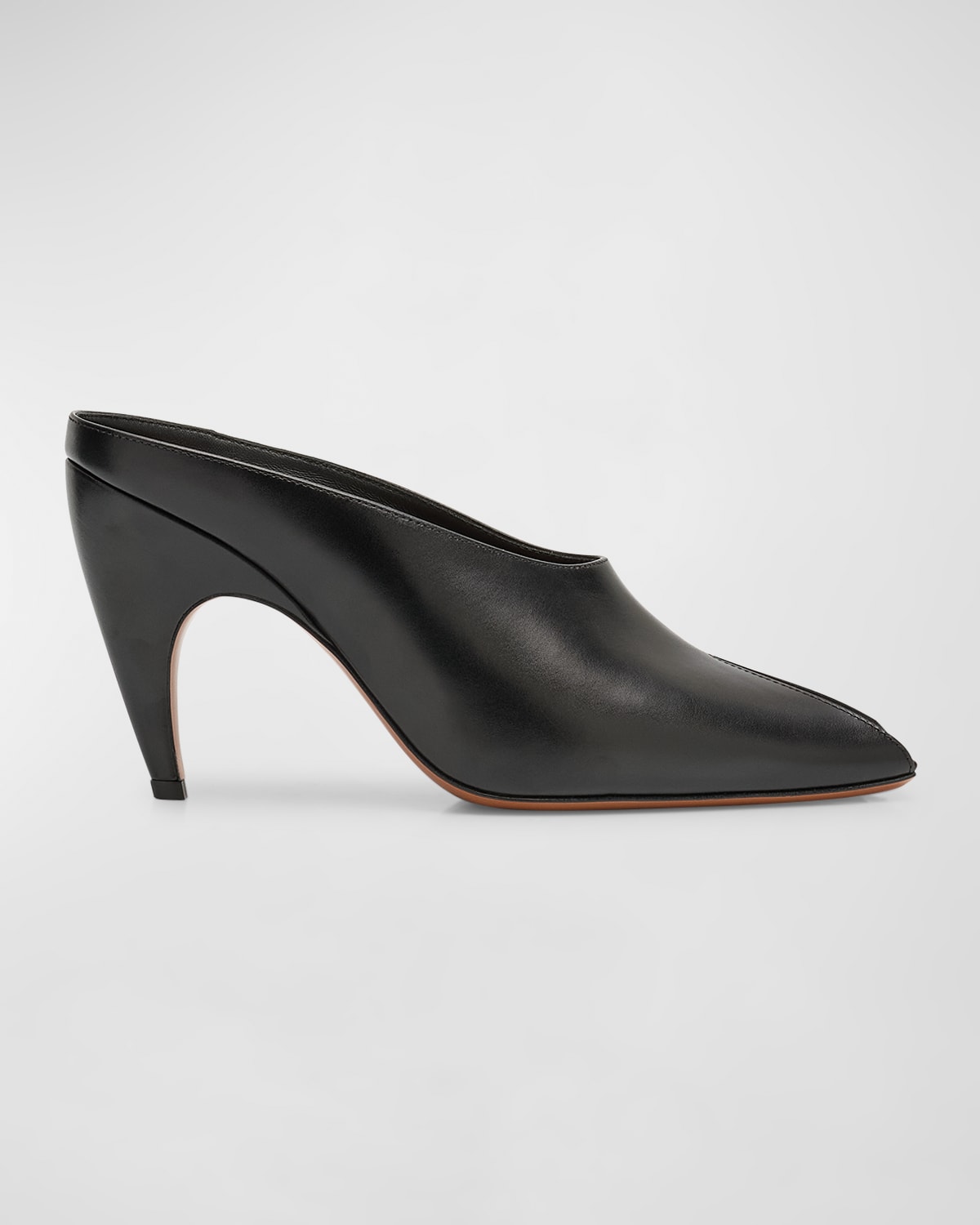 ALAÏA LEATHER PEEP-TOE MULES 
