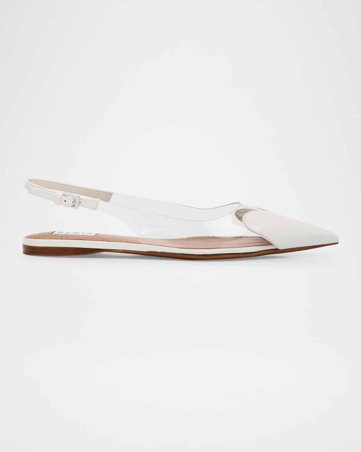 Alaïa Le Coeur Pvc Slingback Flats In Blanc Optique