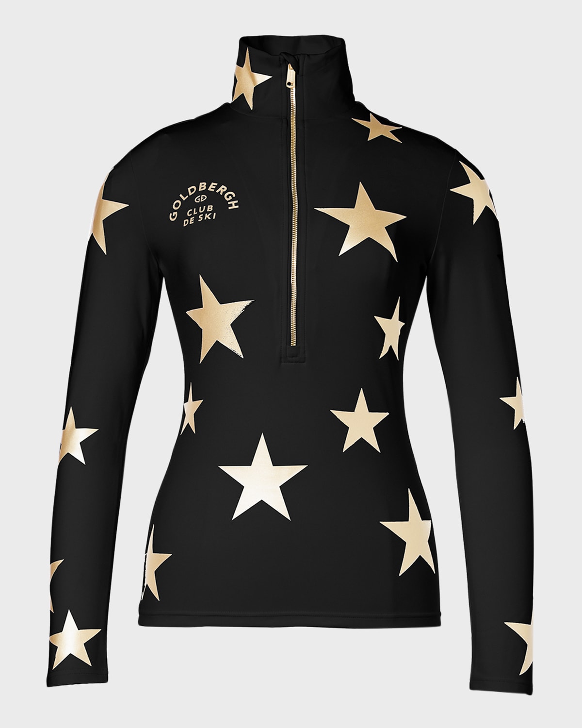 Goldbergh Galactique Zip-up Ski Top In Blackgold