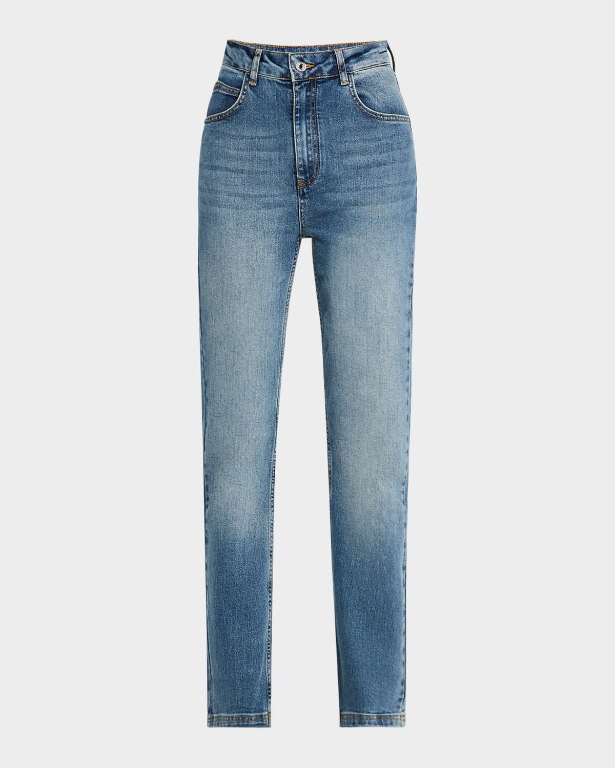 Vanessa Bruno Og Benito High-rise Straight Denim Jeans In Bleu Gris