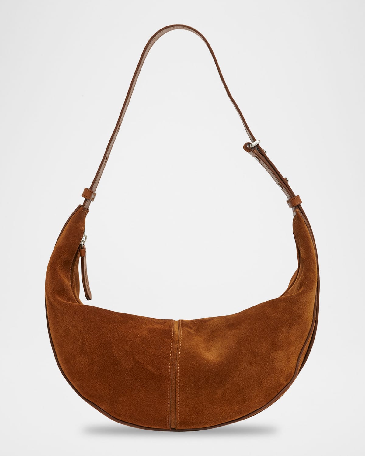 Proenza Schouler Slide Zip Suede Shoulder Bag In Brown