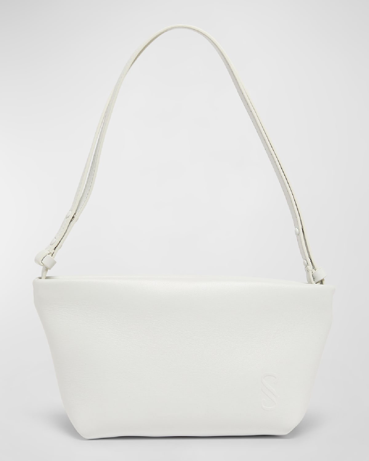 Proenza Schouler Bond Zip Napa Leather Shoulder Bag In White