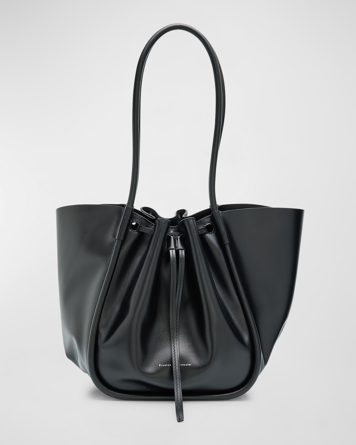Proenza Schouler Large Ruched Calf Leather Tote Bag In Black
