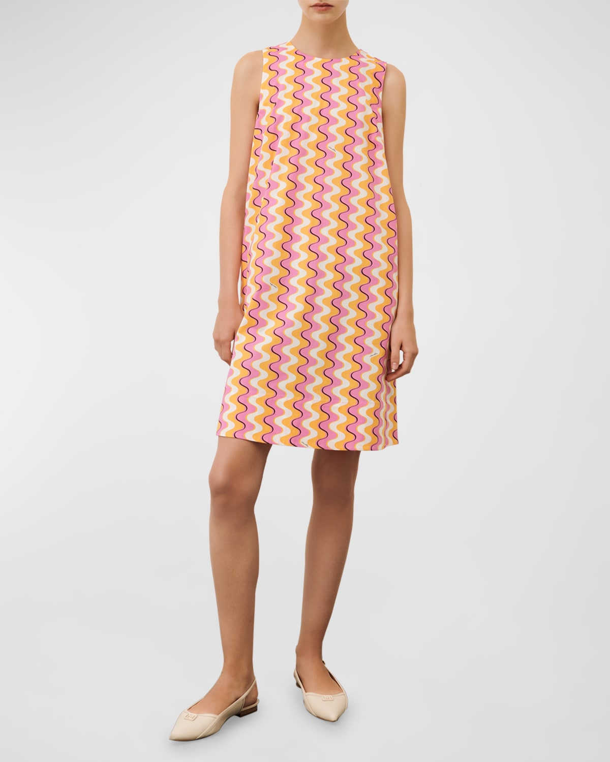 Morina Wavy Striped Cotton Poplin Dress