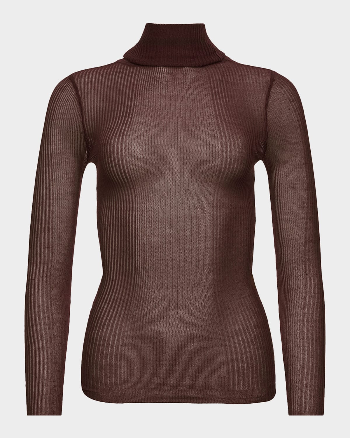 Ser.o.ya Piper Ribbed Sheer Sweater In Brown