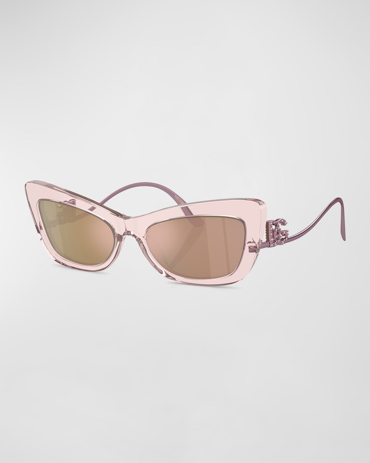 Dolce & Gabbana Dg Logo Acetate & Plastic Cat-eye Sunglasses In Rose