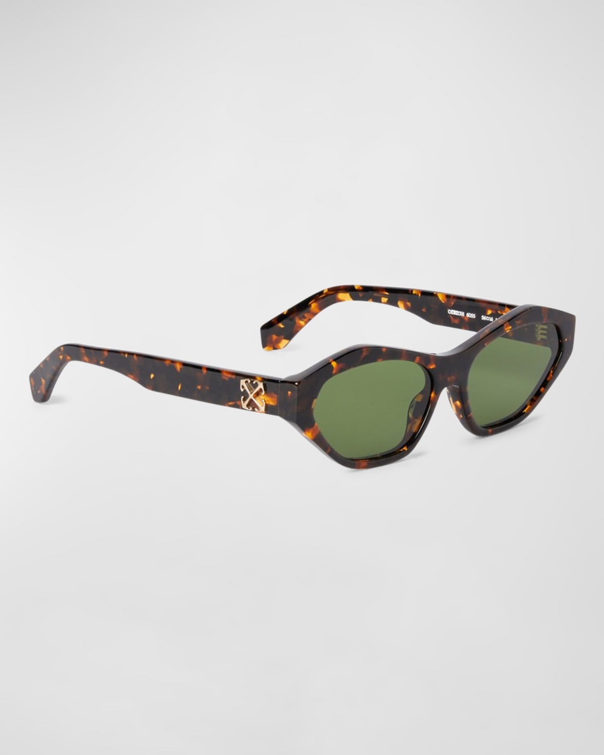 Off-white Kent Acetate Cat-eye Sunglasses In 6055 Havana Green