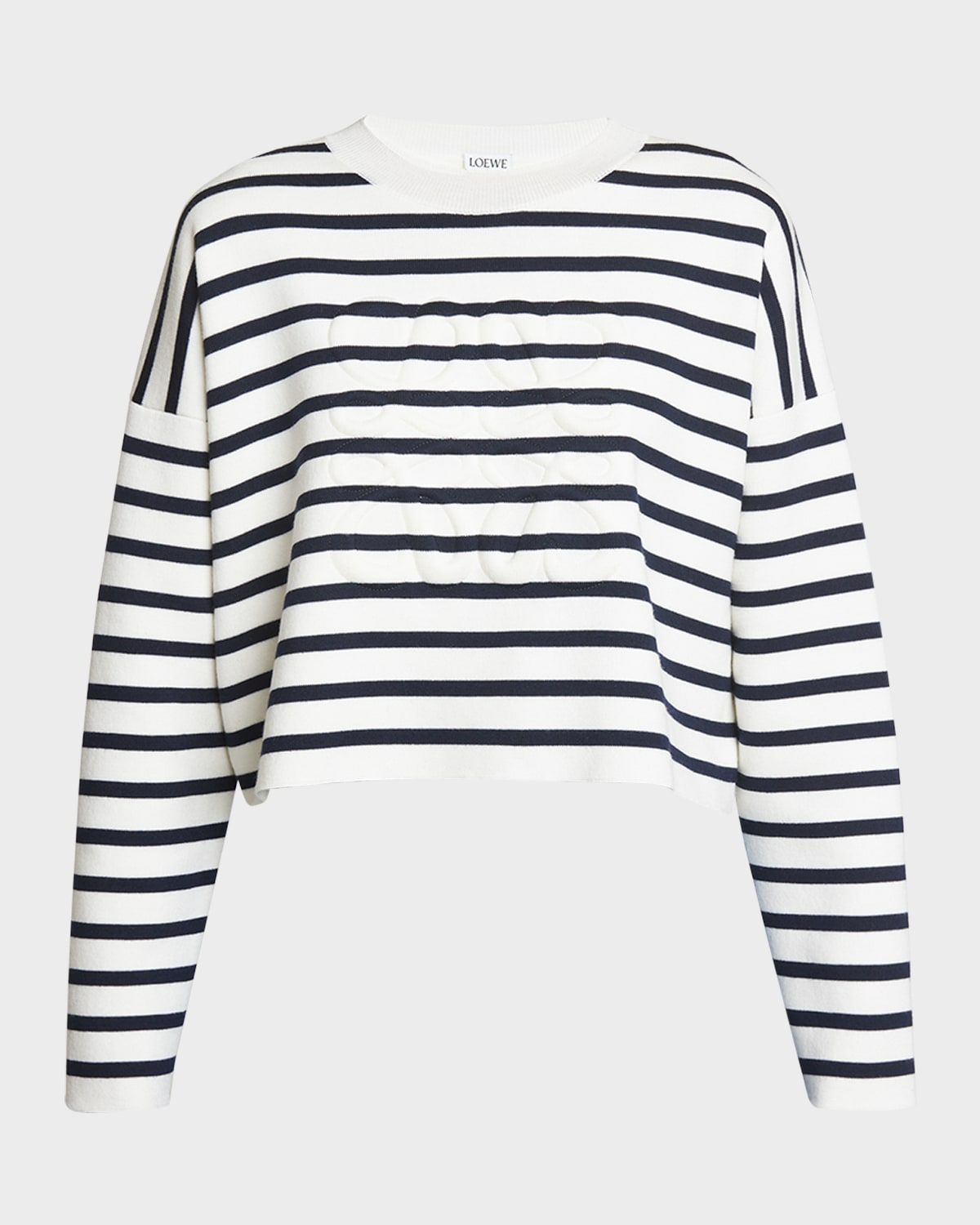 Loewe Striped Wool-blend Sweater With Anagram Detail In Multi