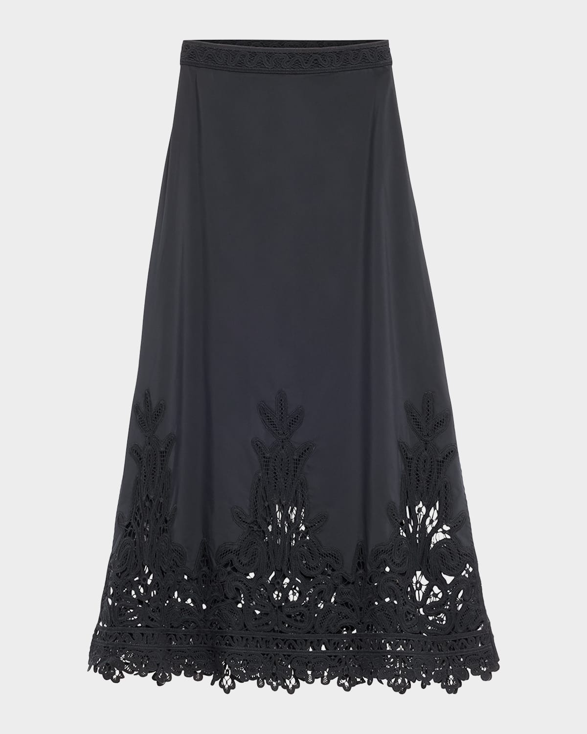 Ulla Johnson Karlyn A-line Lace Trim Skirt In Blue