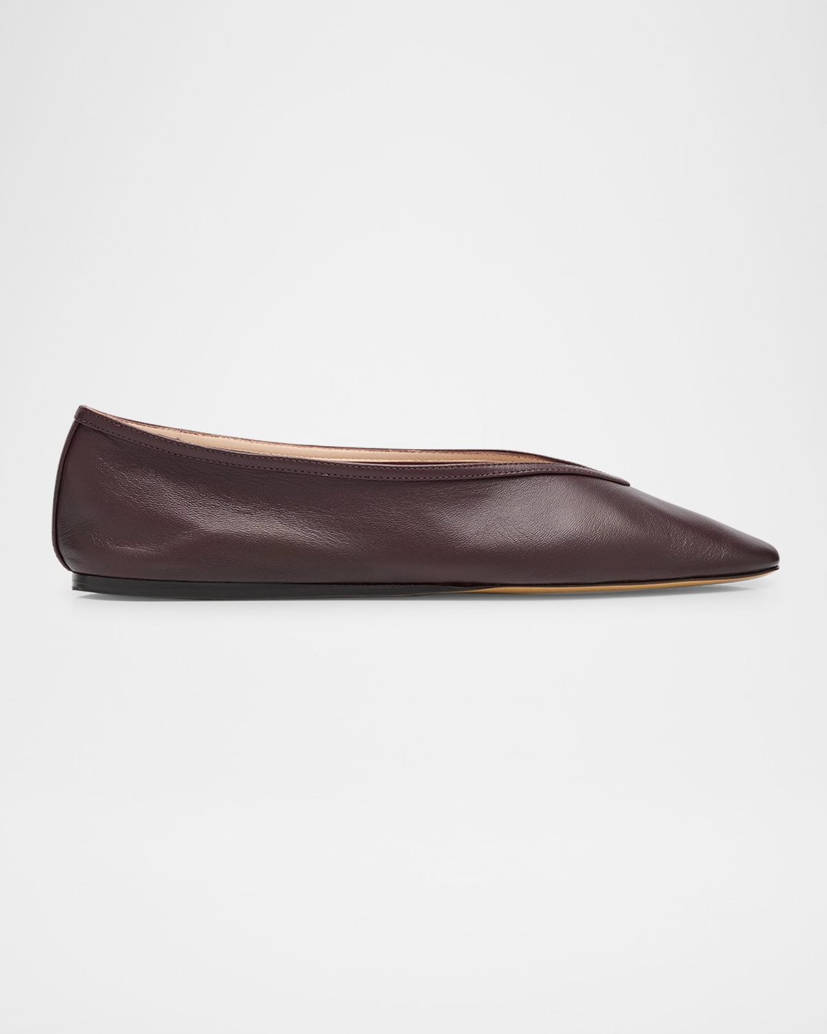 Le Monde Beryl Luna Calfskin Ballerina Flats In Bordeaux