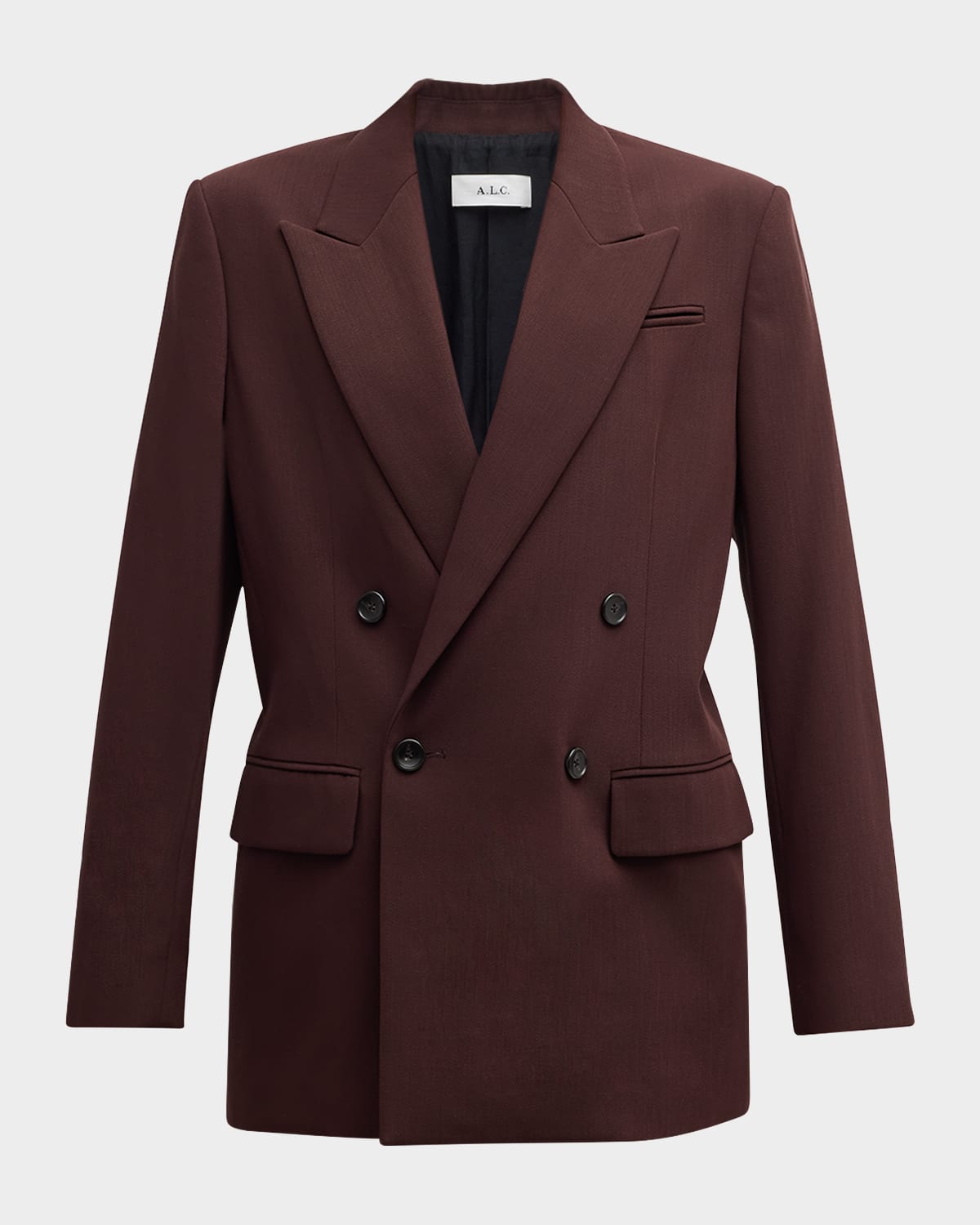 A.l.c Calla Double-breasted Jacket In Chocolate