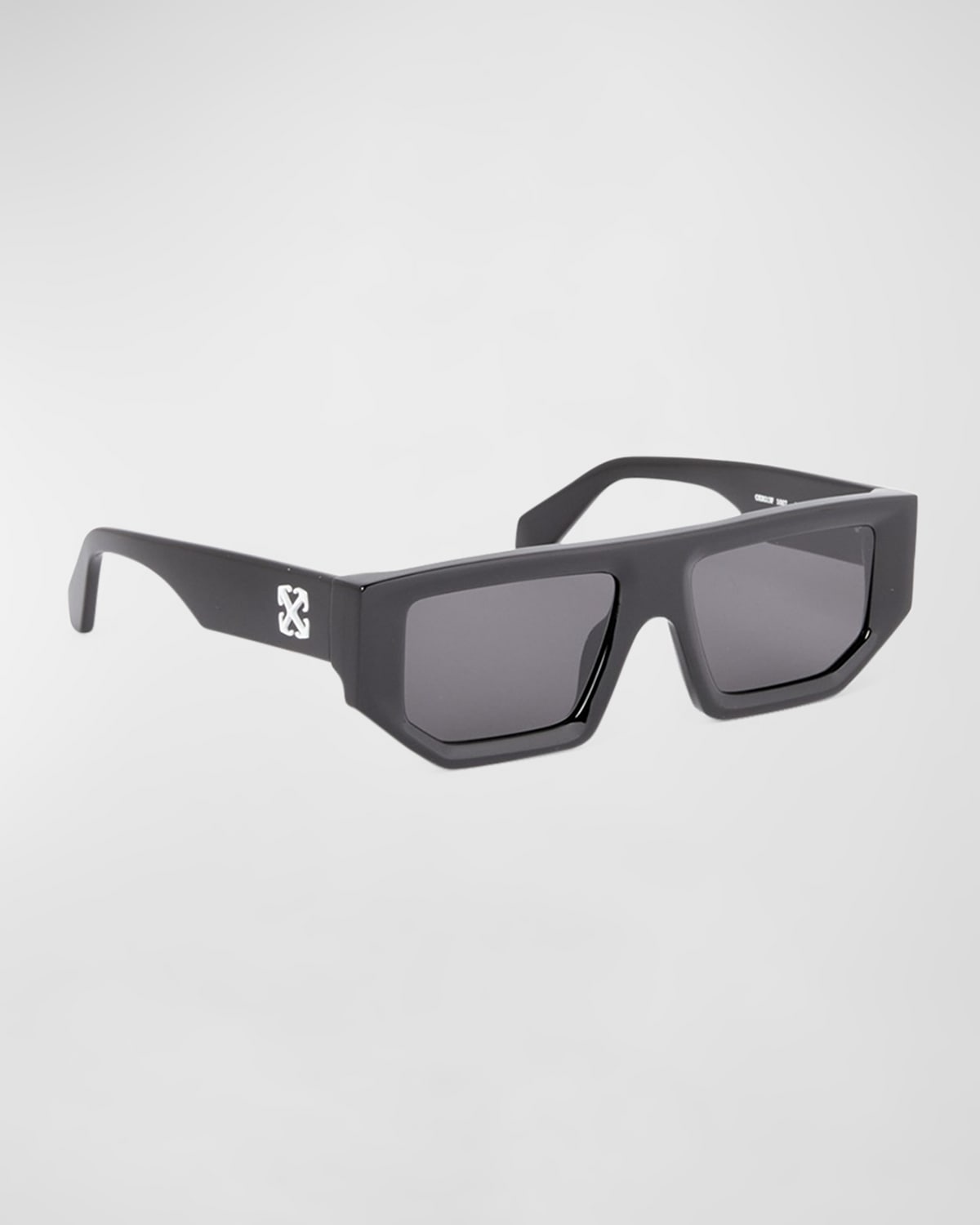 Off-white Men's Vancouver Acetate Rectangle Sunglasses In 1007 Black Dark Grey