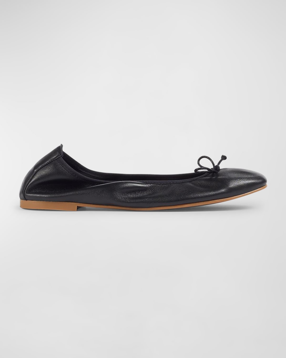 Trilly Leather Bow Classic Ballerina Flats
