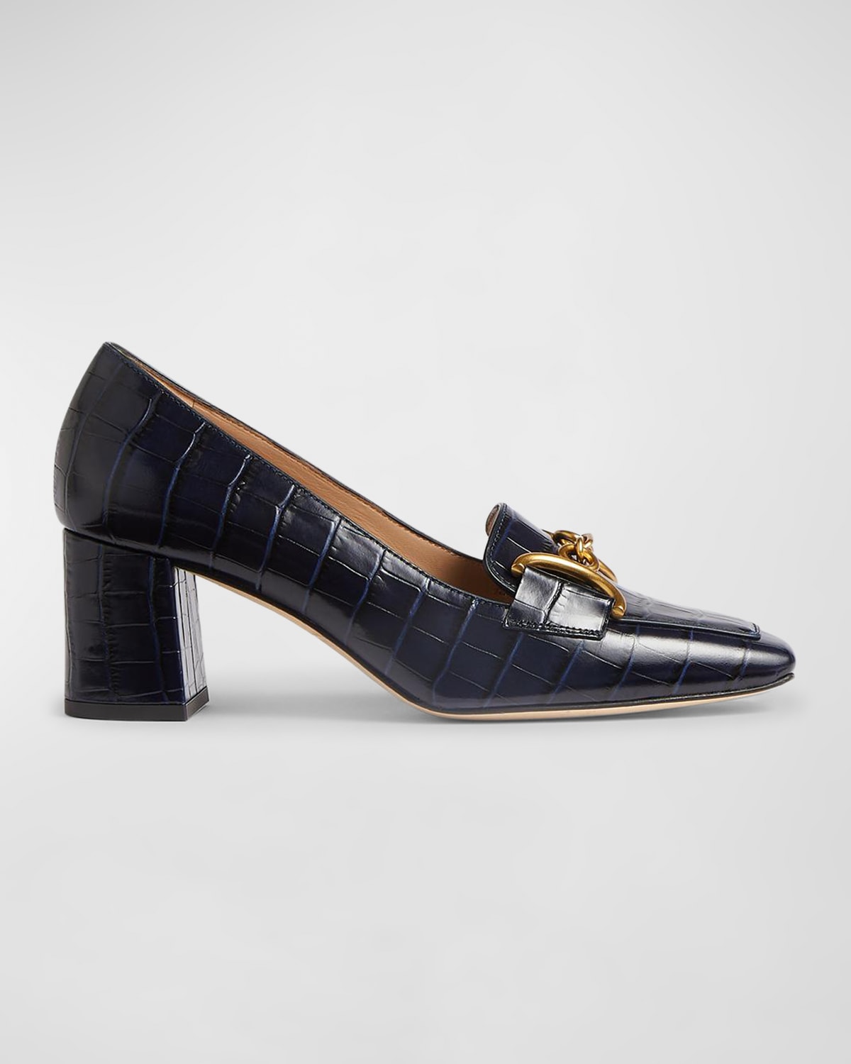 Samantha Croco Chain Loafer Pumps