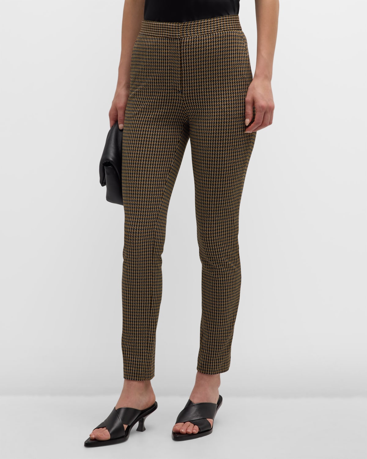 Houndstooth Cropped Skinny Pants