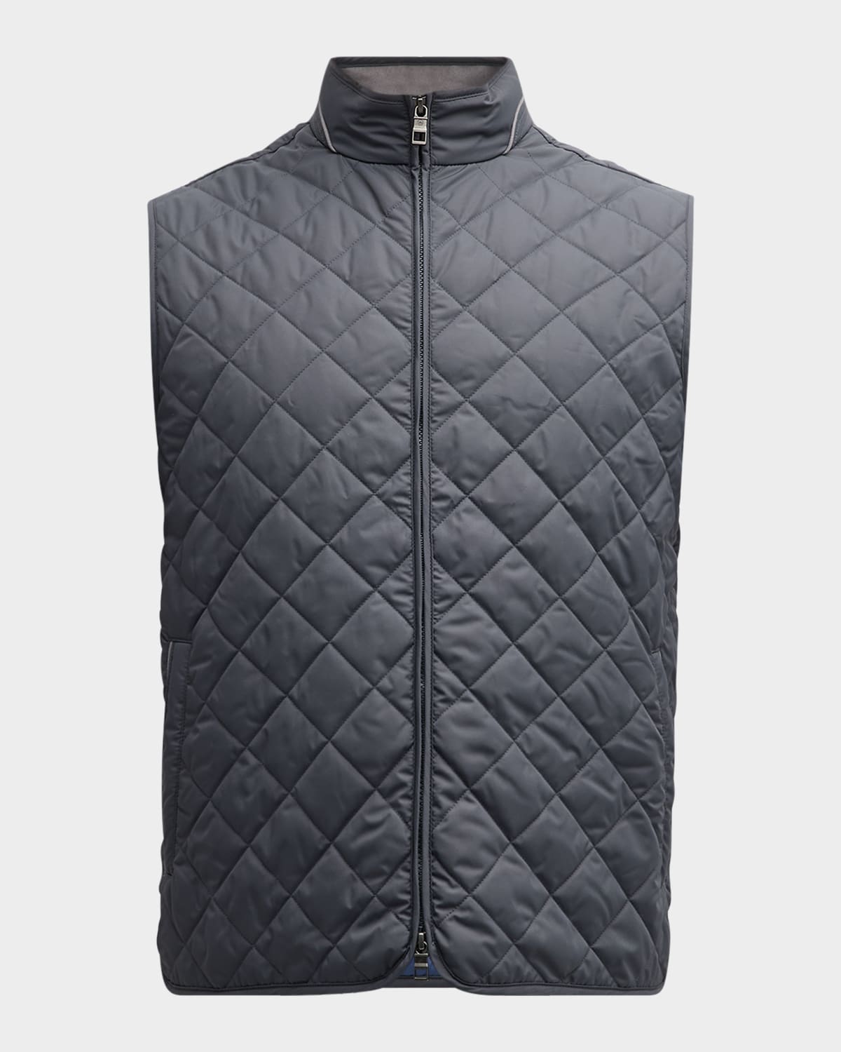 Peter Millar Men's Essex Quilted Full-zip Vest In Iron
