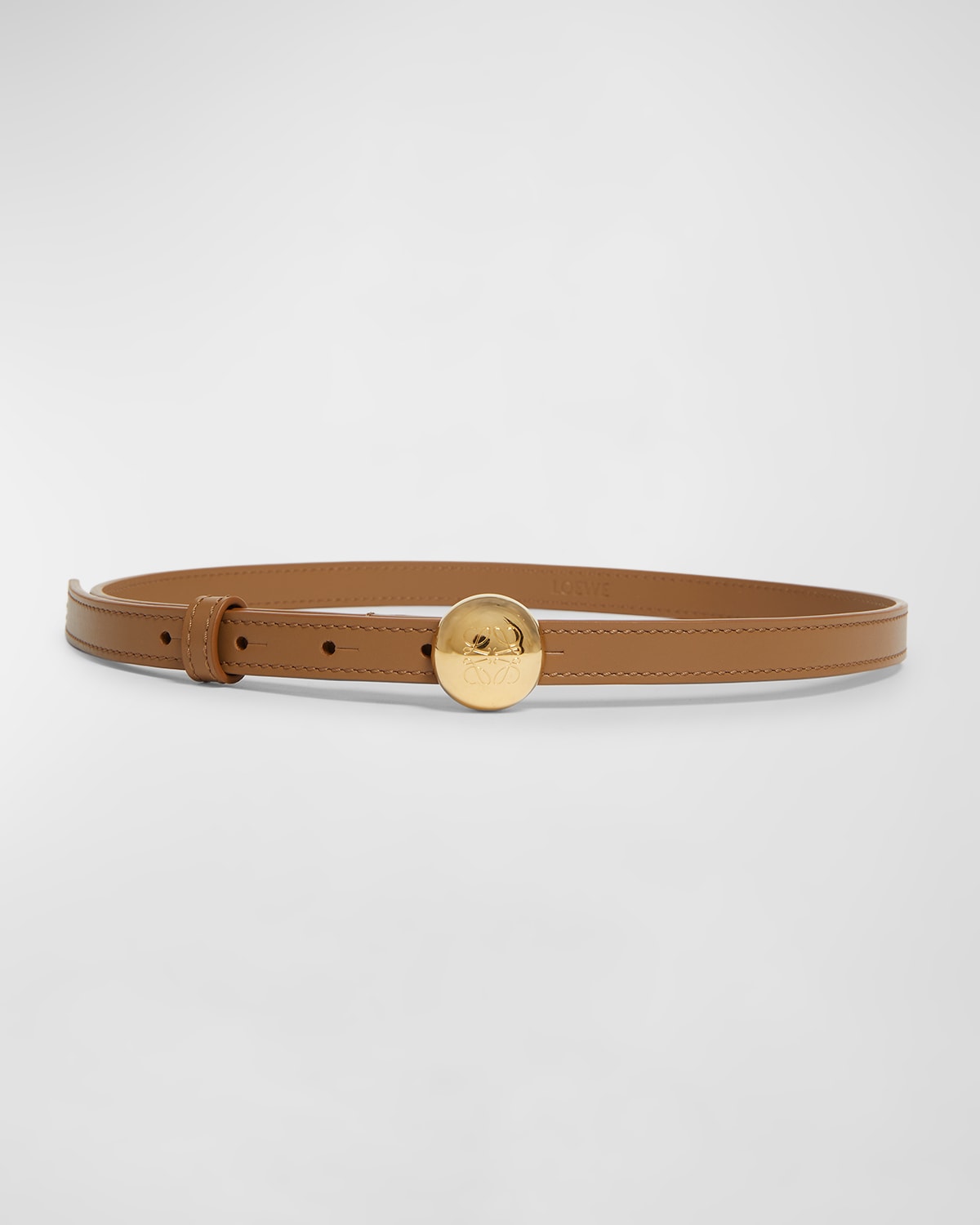 Loewe Pebble Belt In Smooth Calfskin In Oak Gold