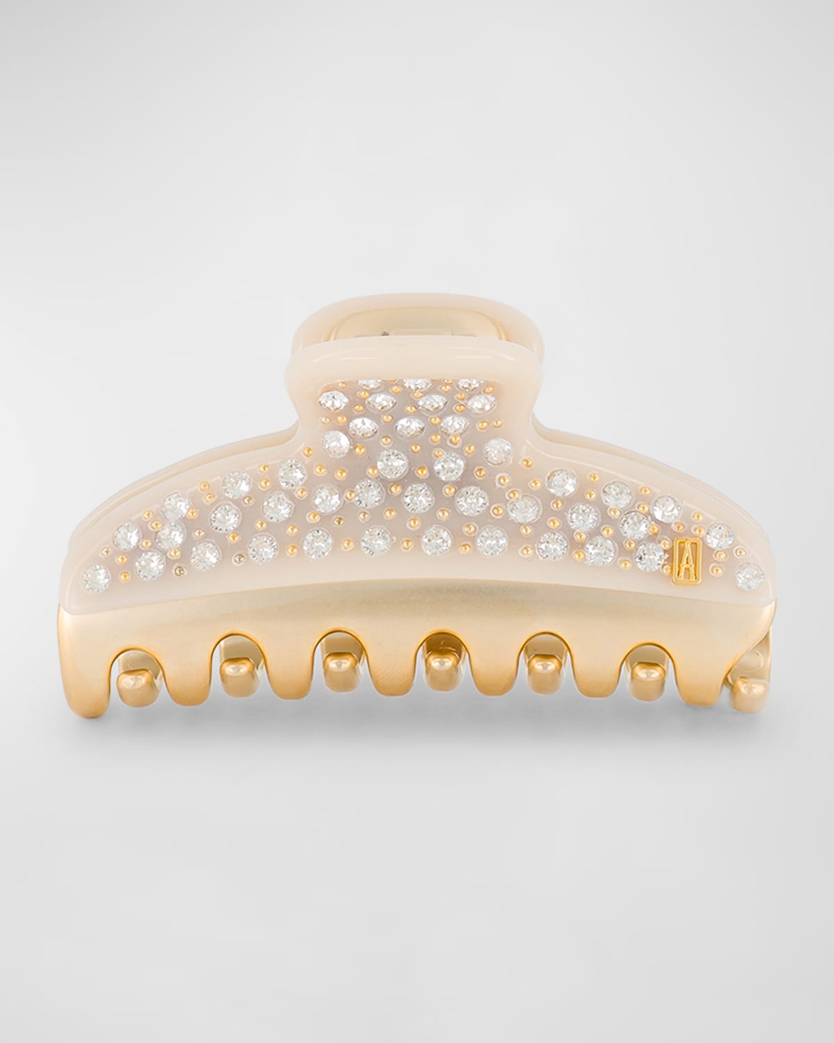 Shop Alexandre De Paris Crystal Embellished Claw Clip In Beige