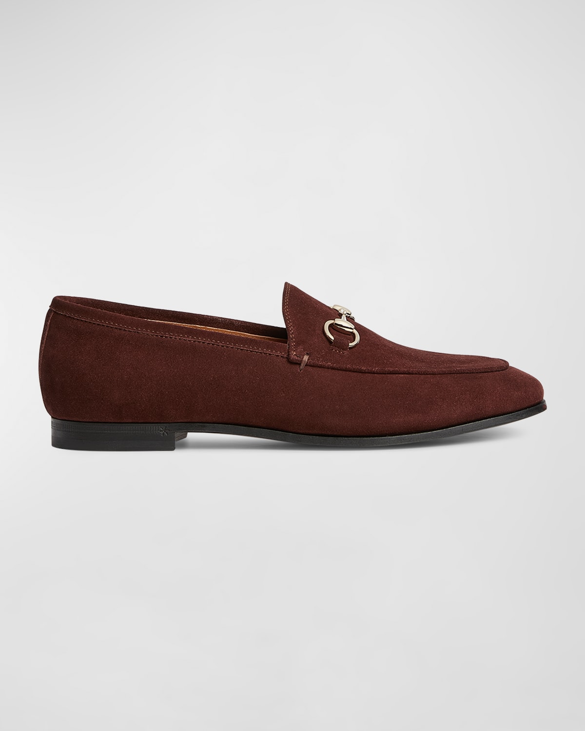 Shop Gucci Jordaan Suede Horsebit Loafers In New Chocolate