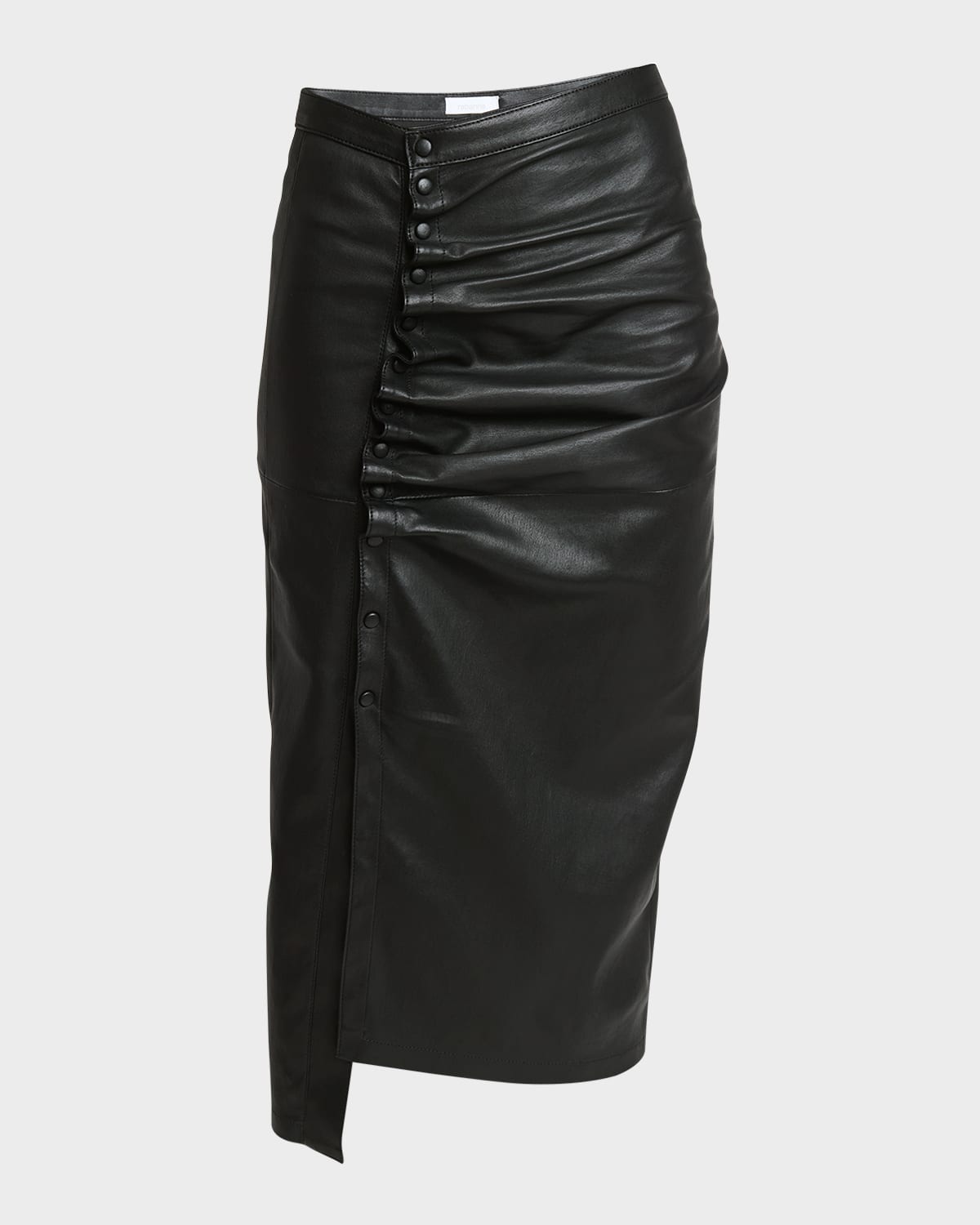 RABANNE JUPE LAMBSKIN LEATHER MIDI SKIRT 