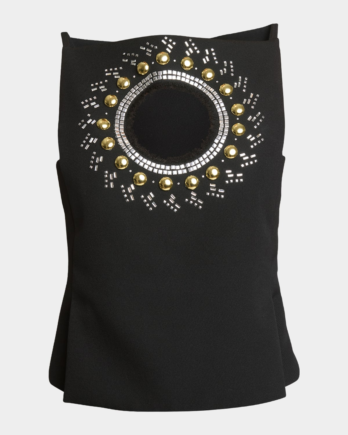 Rabanne Rhinestone-embellished Top In Black