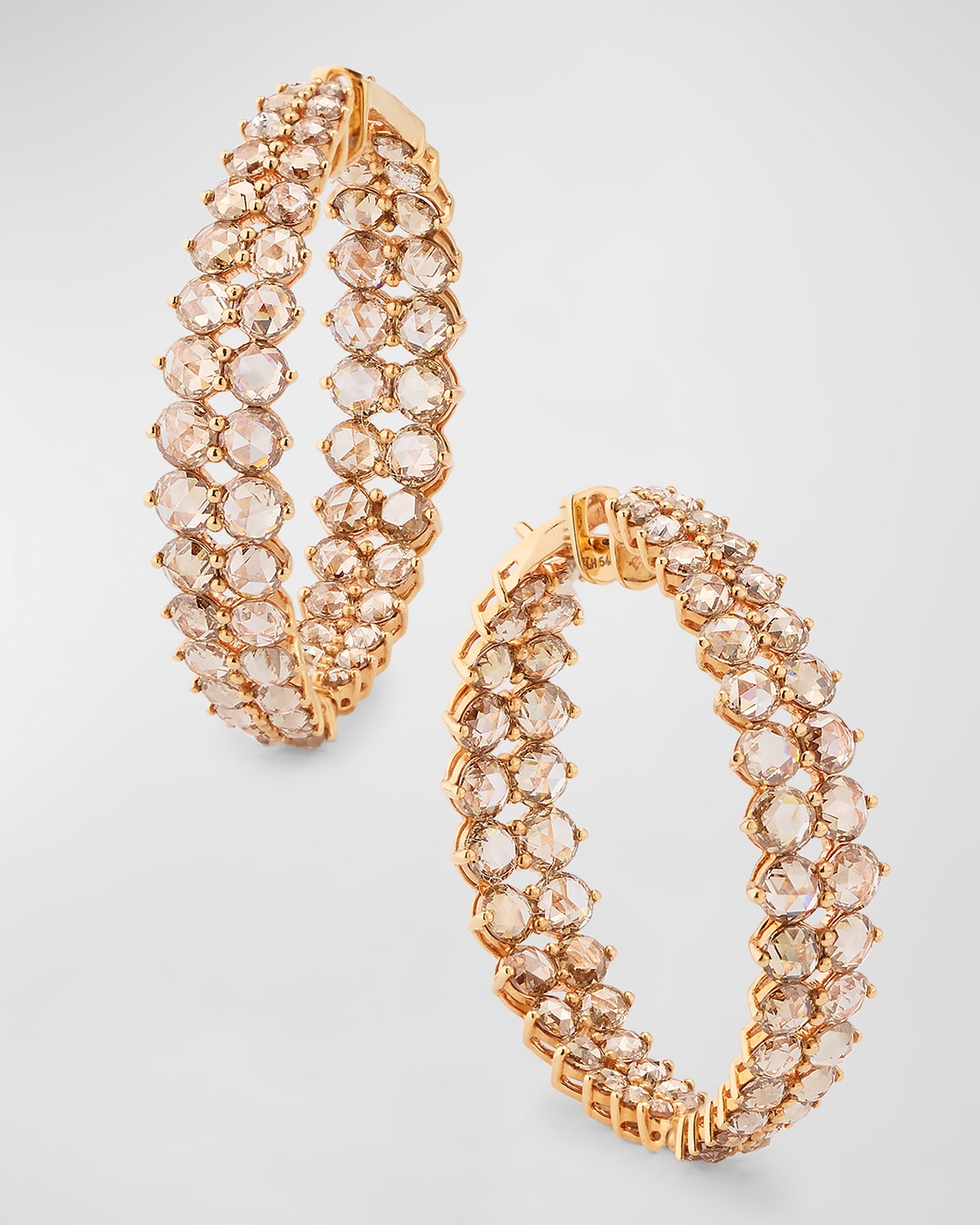 Gemini 18K Rose Gold Diamond Hoop Earrings