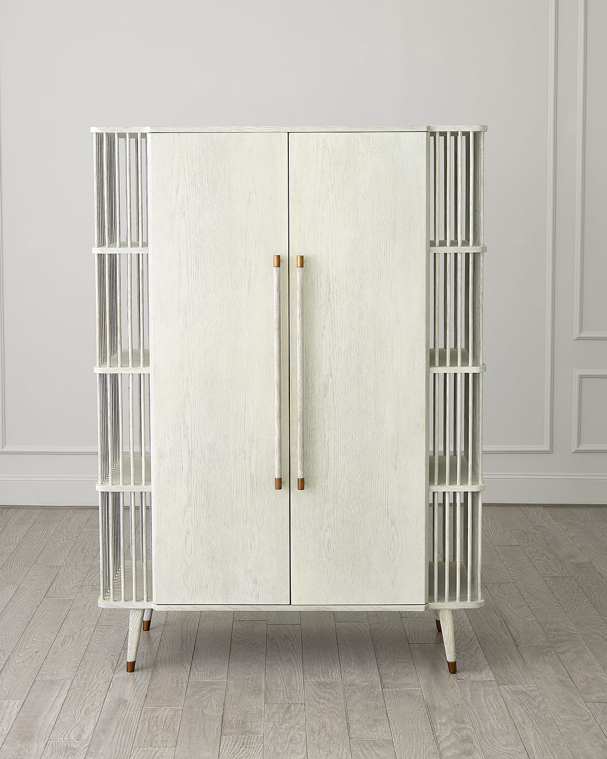 Global Views Arbor Tall Cabinet In White Washed
