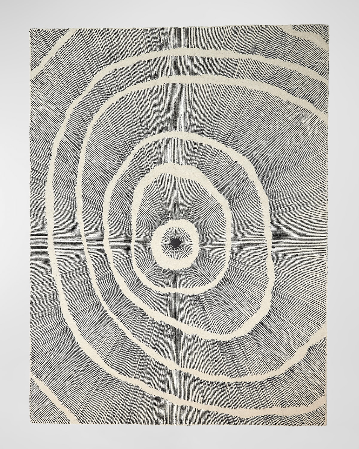 Global Views Burst Hand-tufted Rug, 5' X 8' In Black, Ivory
