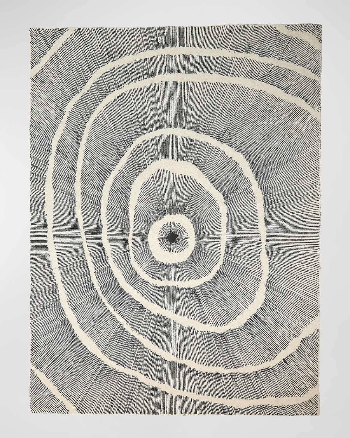 Global Views Burst Hand-tufted Rug, 6' X 9' In Black, Ivory