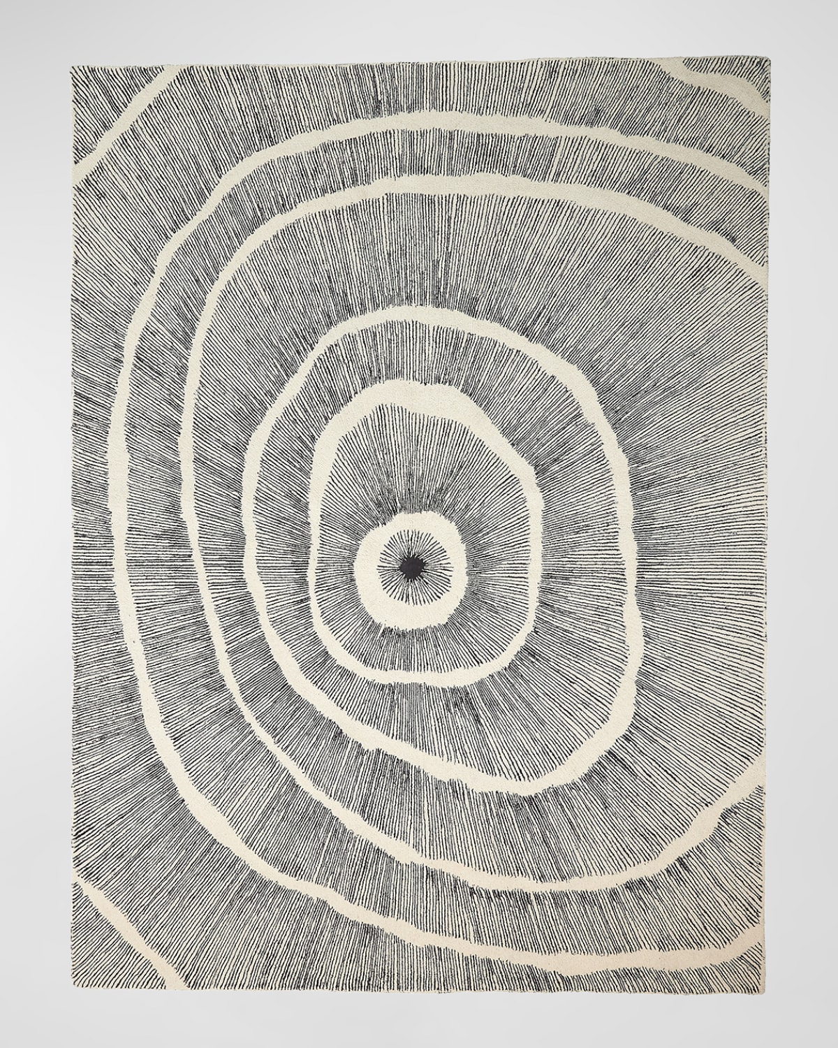 Global Views Burst Hand-tufted Rug, 9' X 12' In Black, Ivory