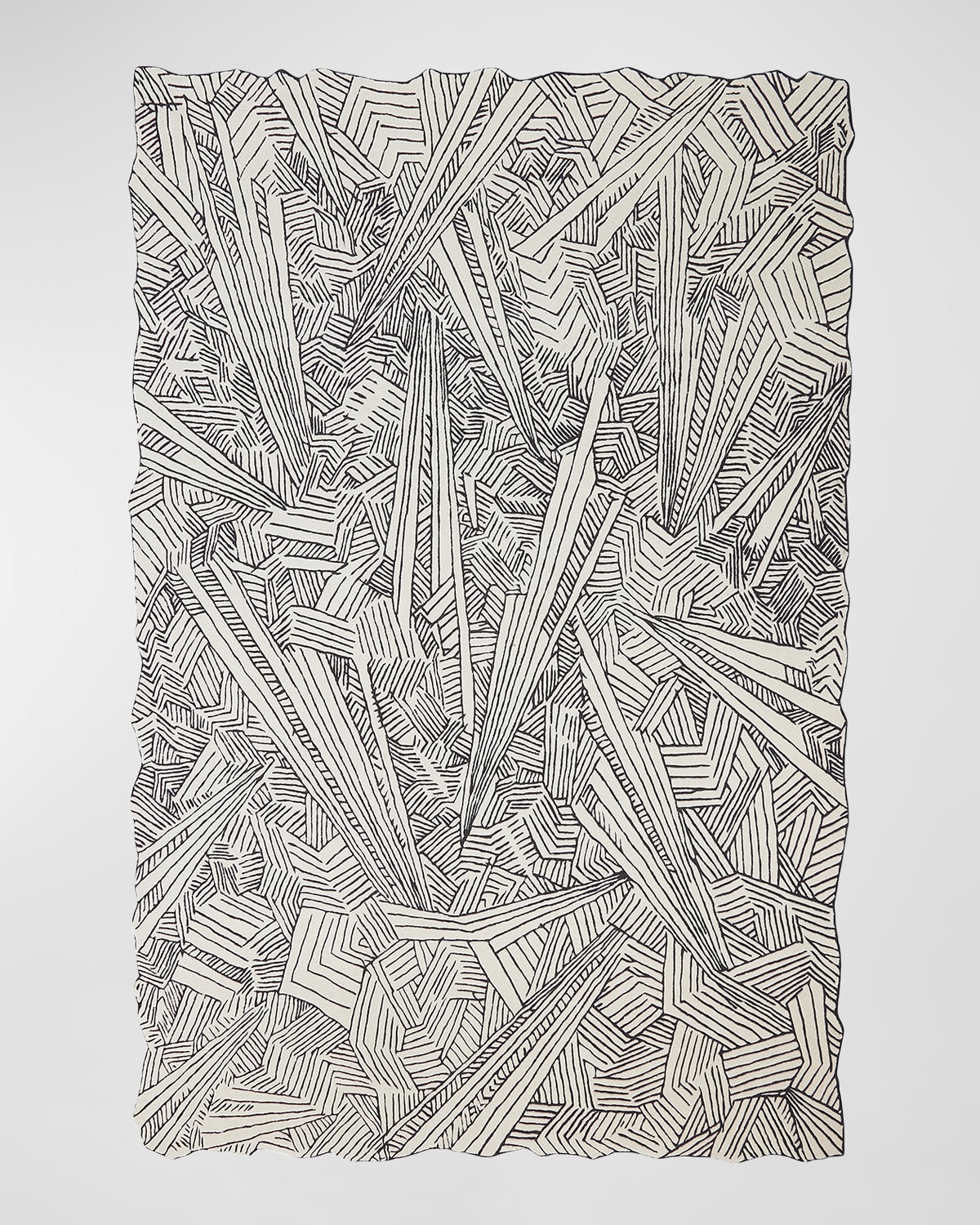 Global Views Searchlight Hand-tufted Rug In Ivory/black