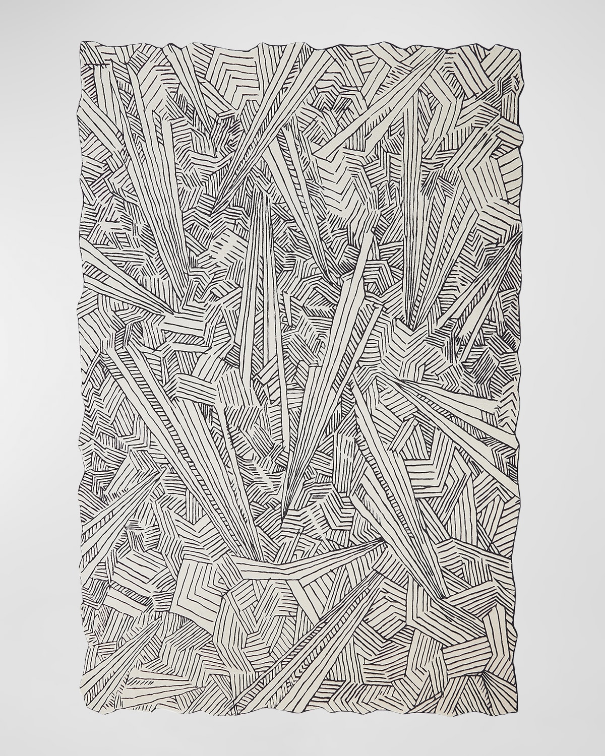 Global Views Searchlight Hand-tufted Rug In Black, Ivory 