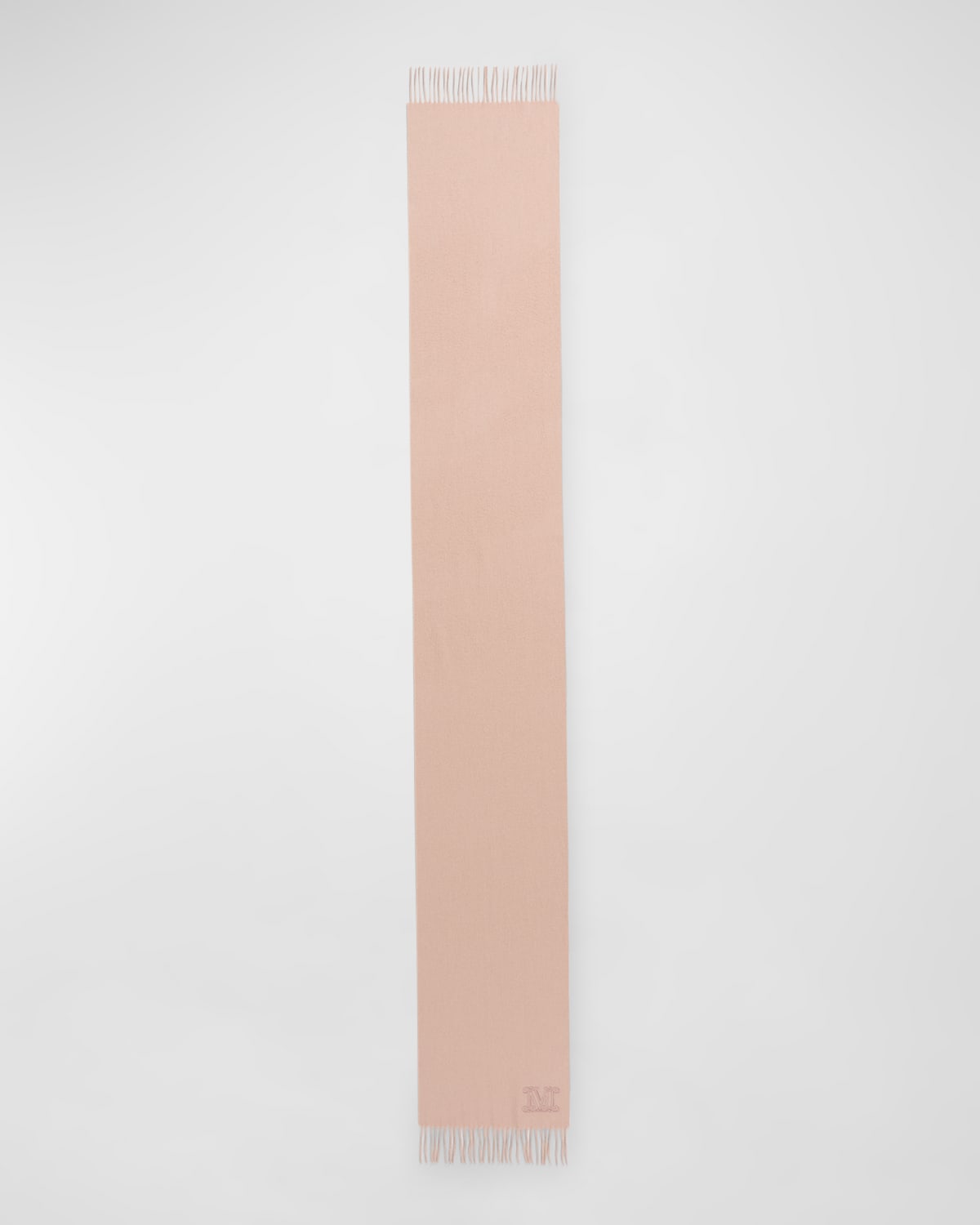 Max Mara Dalia Fringe Monogram Cashmere Scarf In Powder
