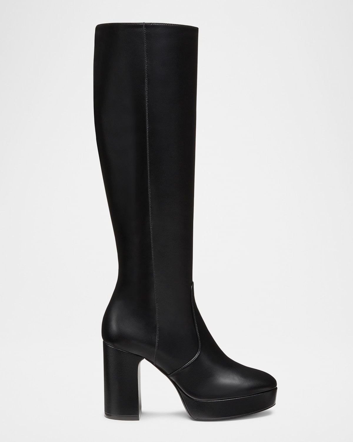 Stuart Weitzman Dayna Leather Platform Boots In Black