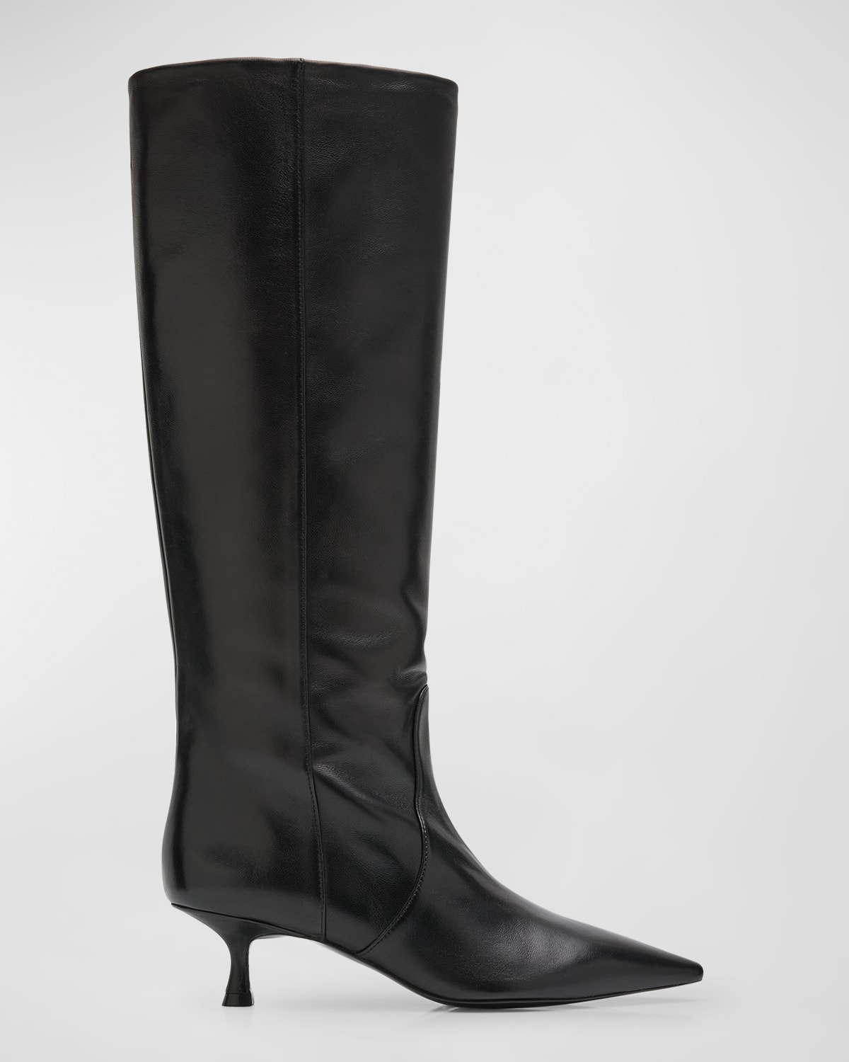 Naomi Leather Kitten Boots