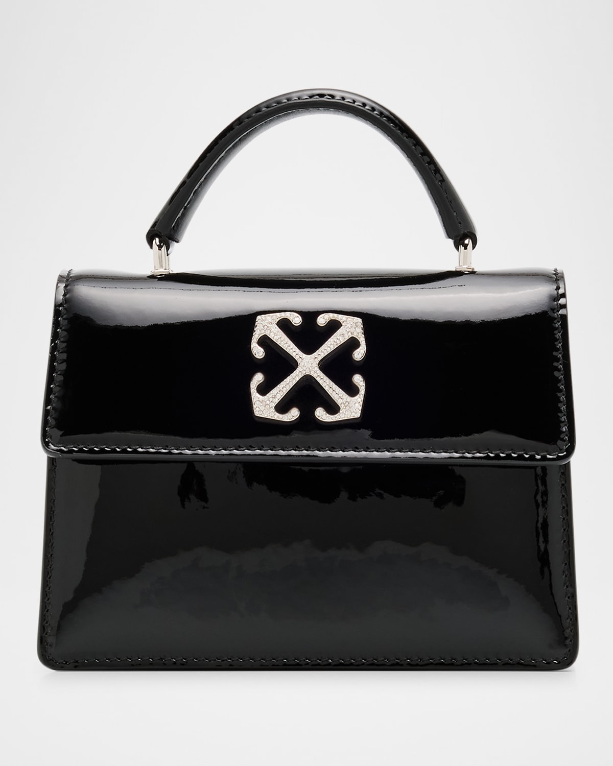Off-white Jitney Baby Patent Leather Top-handle Bag