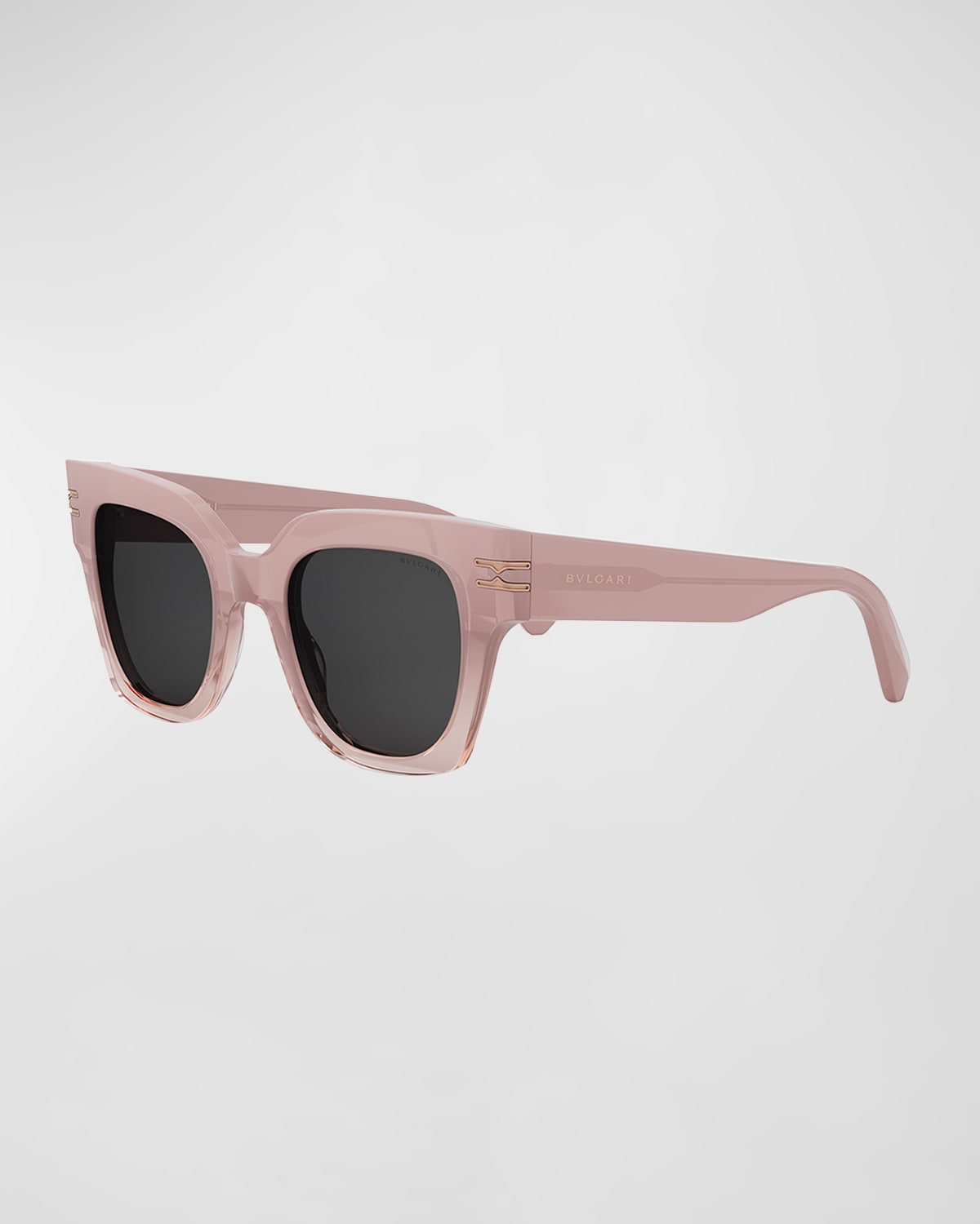 Shop Bvlgari B. Zero1 Geometric Sunglasses In Pink Smoke