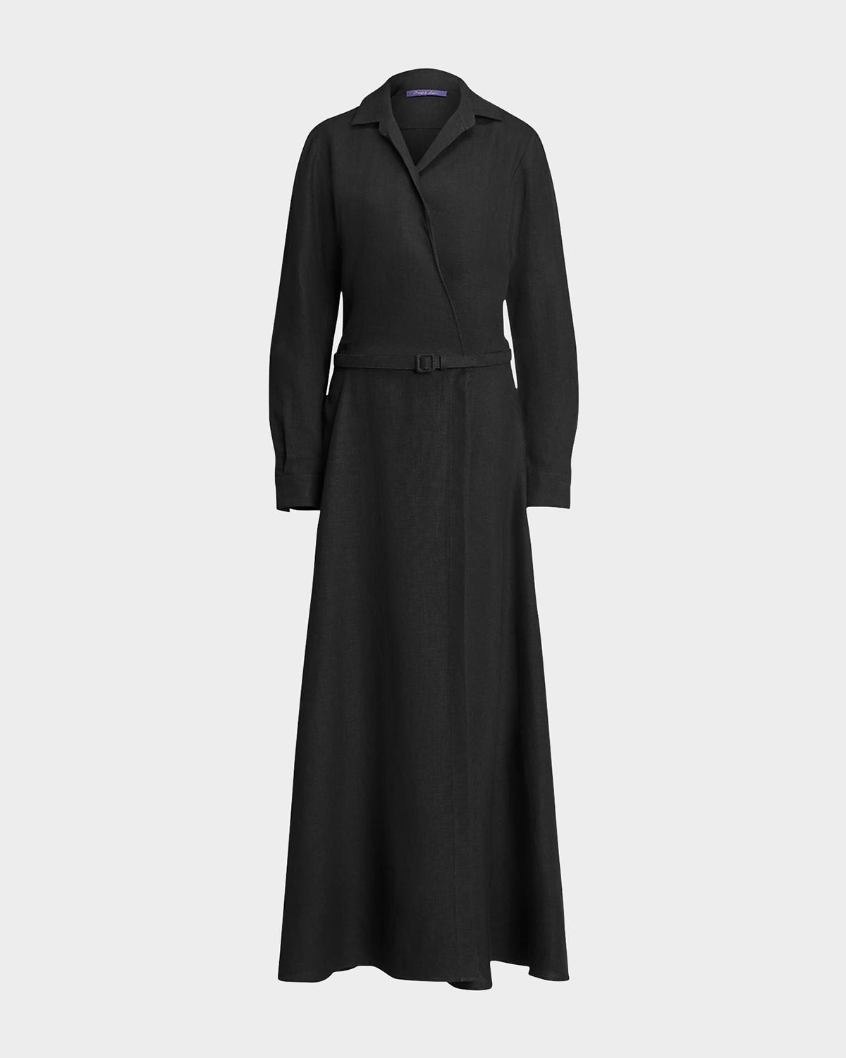 Ralph Lauren Collection Aniyah Belted Linen Day Dress