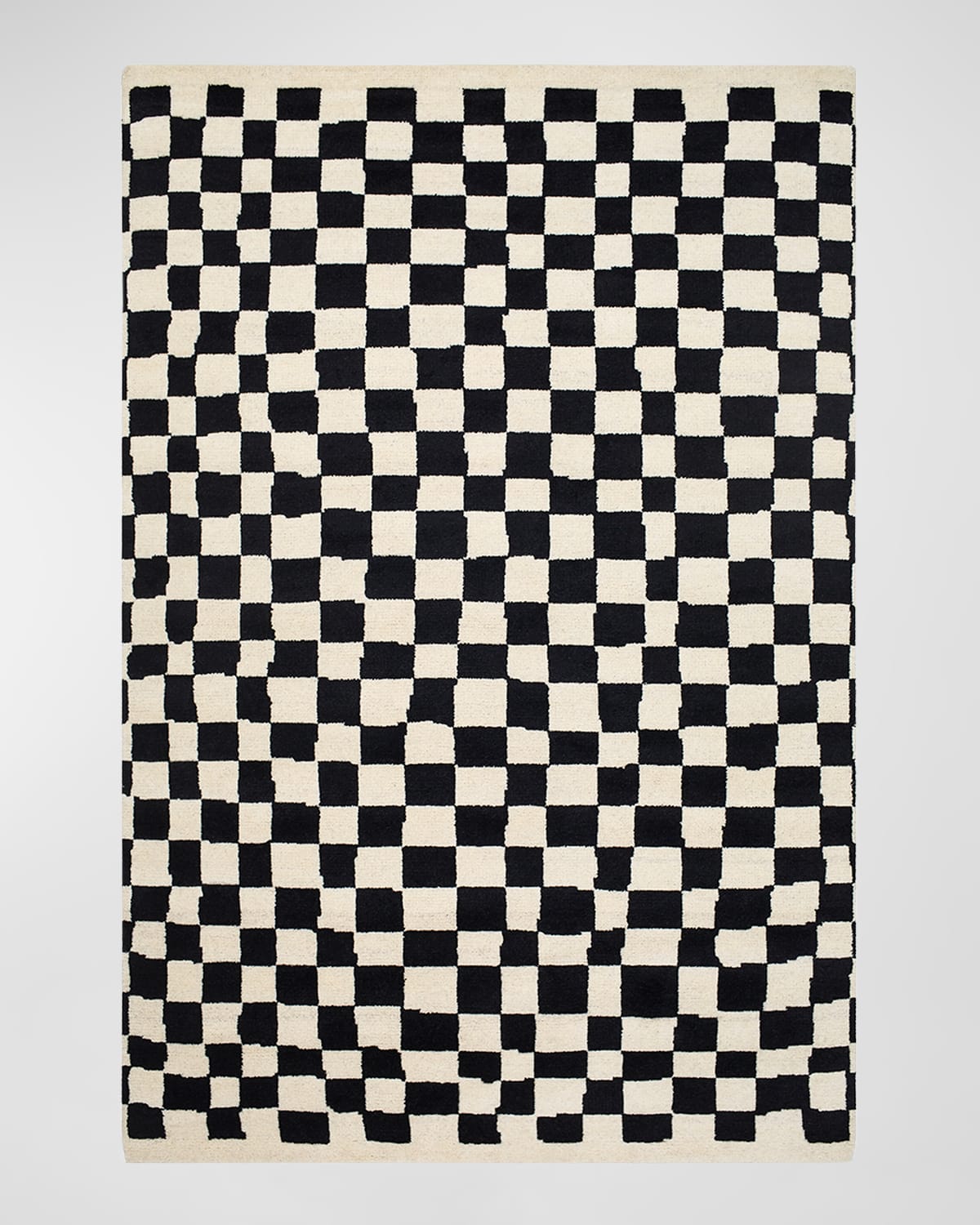 Surya Rugs Damier Hand-knotted Rug, 6' X 9' In Black