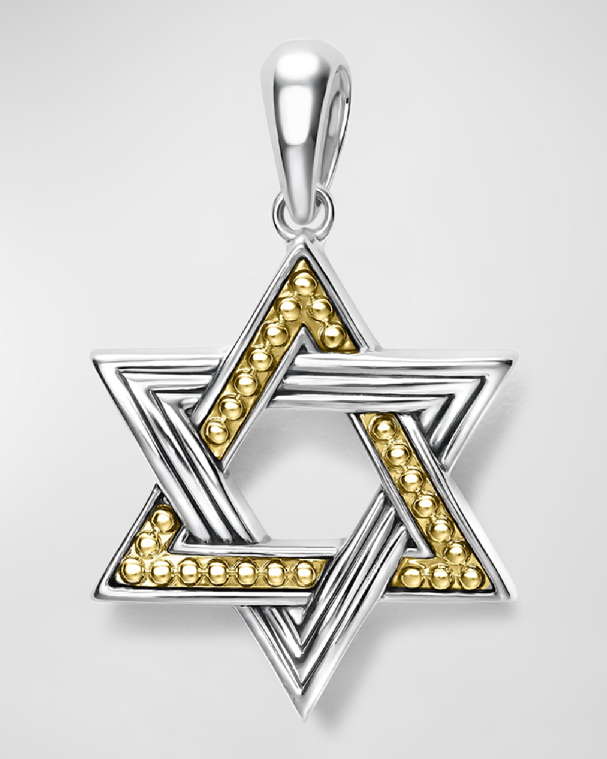 Men's Sterling Silver and 18K Gold Anthem Star of David Pendant, 25mm