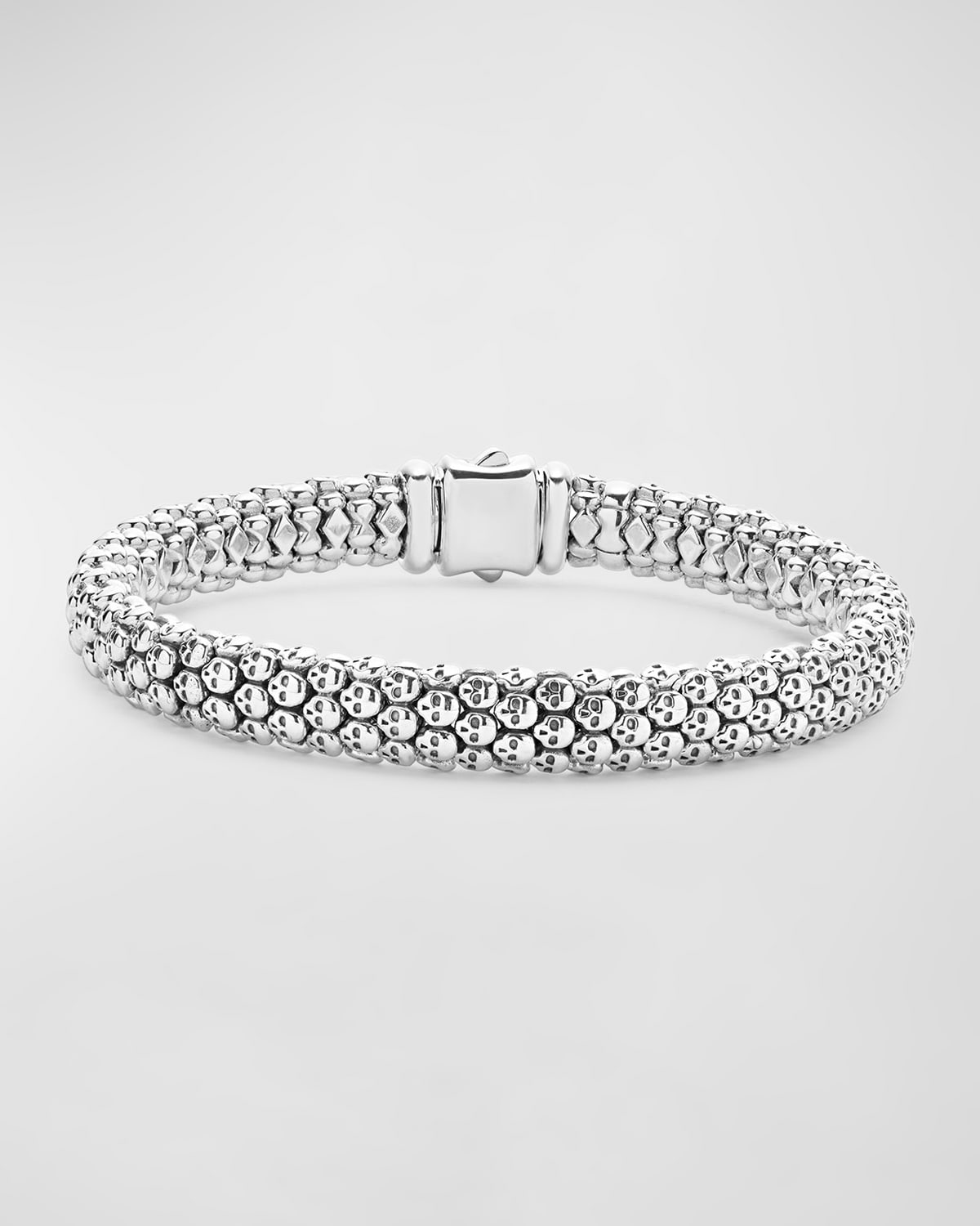 Men's Sterling Silver Anthem Skull Rope Bracelet, 9mm, Size 8