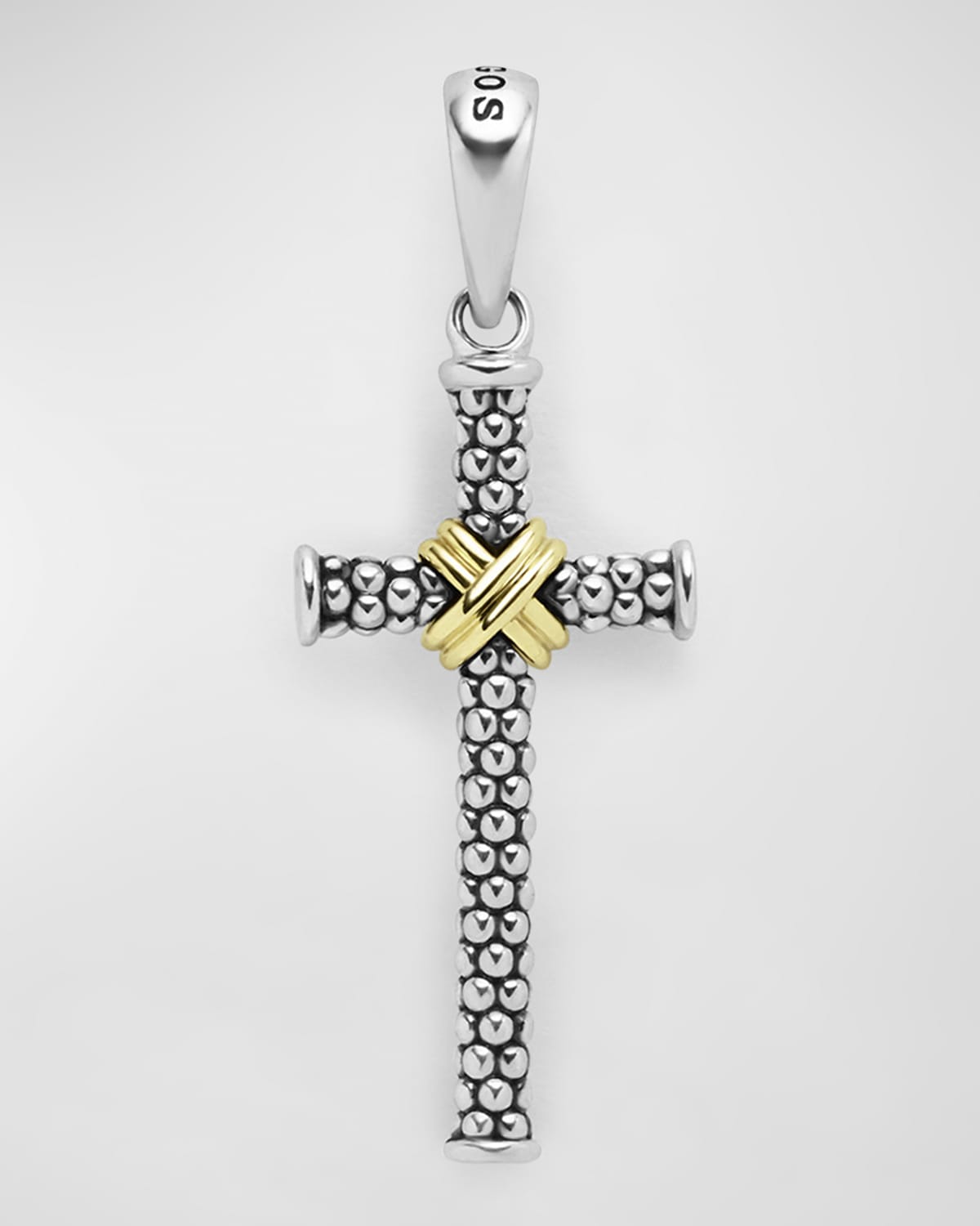 Men's Sterling Silver and 18K Gold Anthem X Cross Pendant, 25x13mm