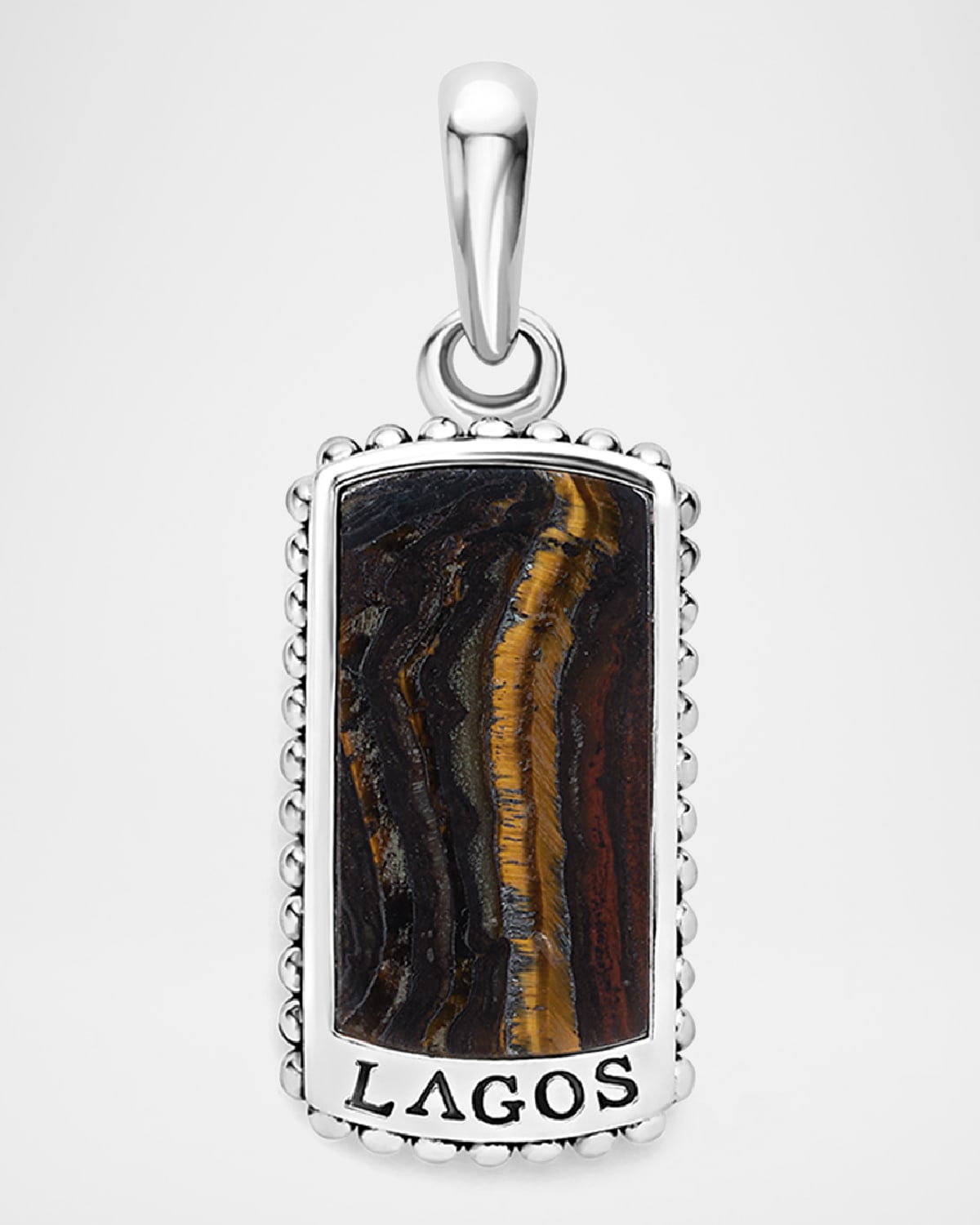 LAGOS Men's Sterling Silver Anthem Dog Tag Pendant, 20x11mm