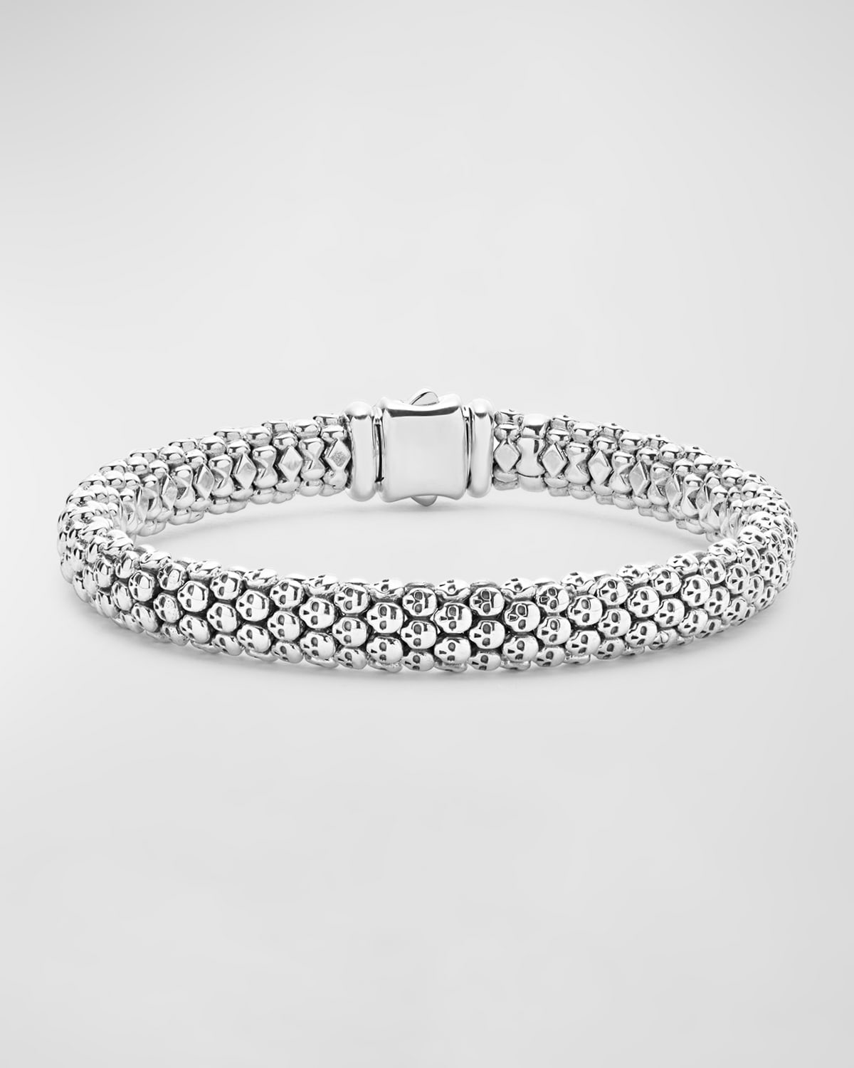 Men's Sterling Silver Anthem Skull Rope Bracelet, 9mm, Size 7