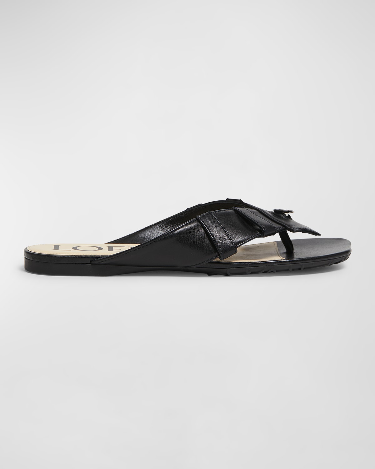 Loewe Women Toy Panta Toe Post Sandal In Black
