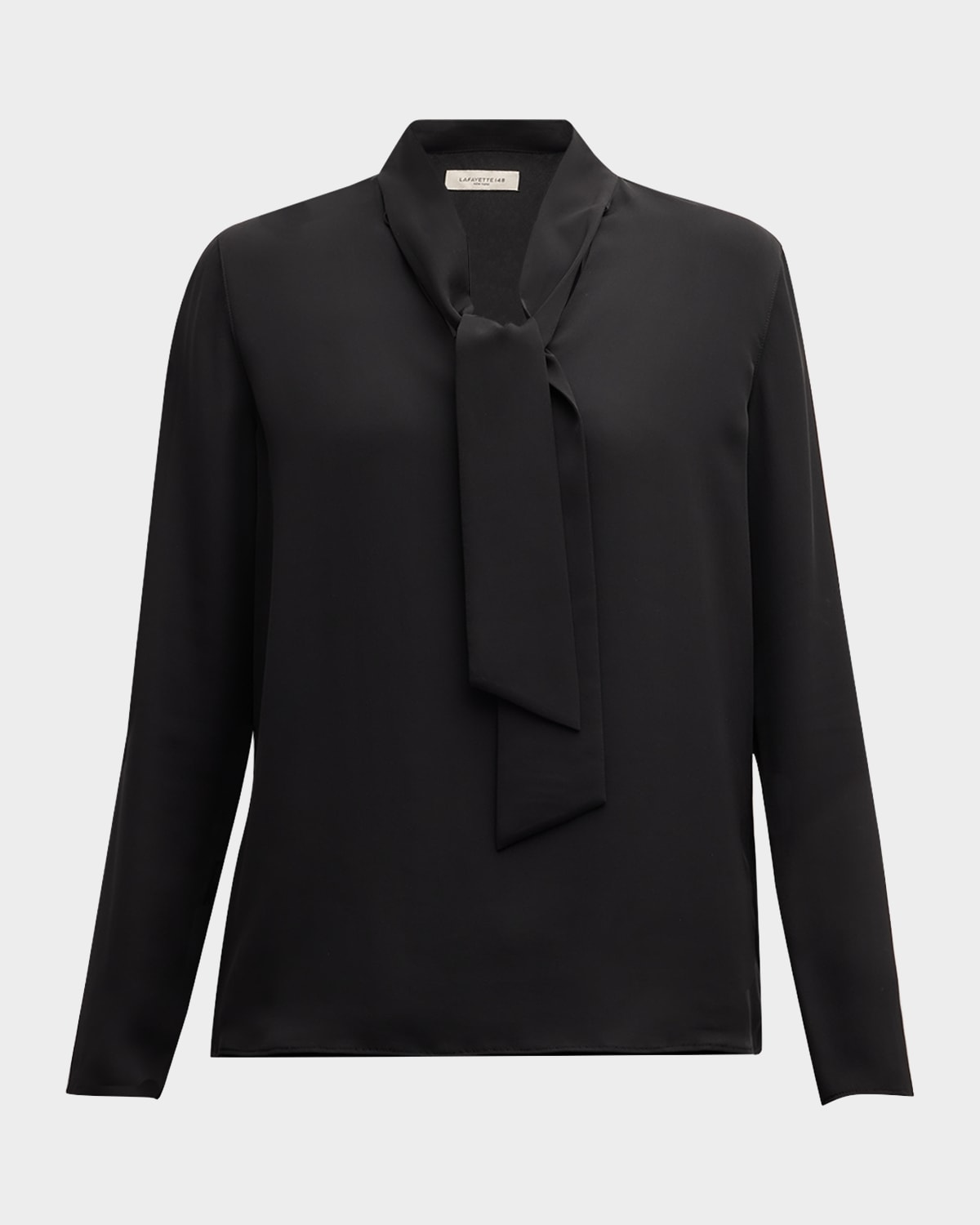 Tie-Neck Silk Blouse