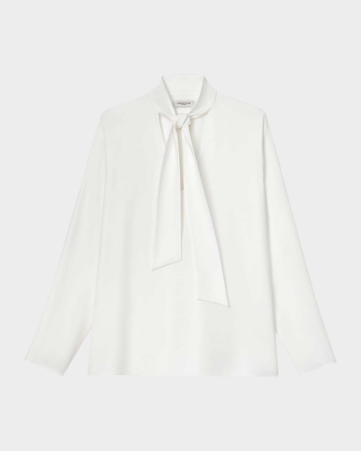 Tie-Neck Silk Blouse
