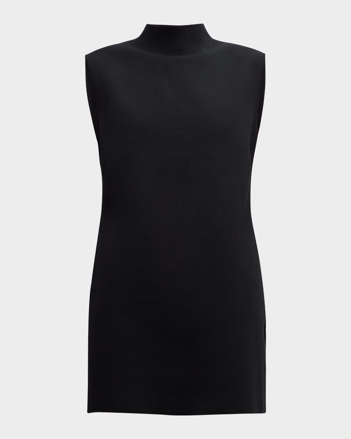Sleeveless Mock-Neck Knit Tunic