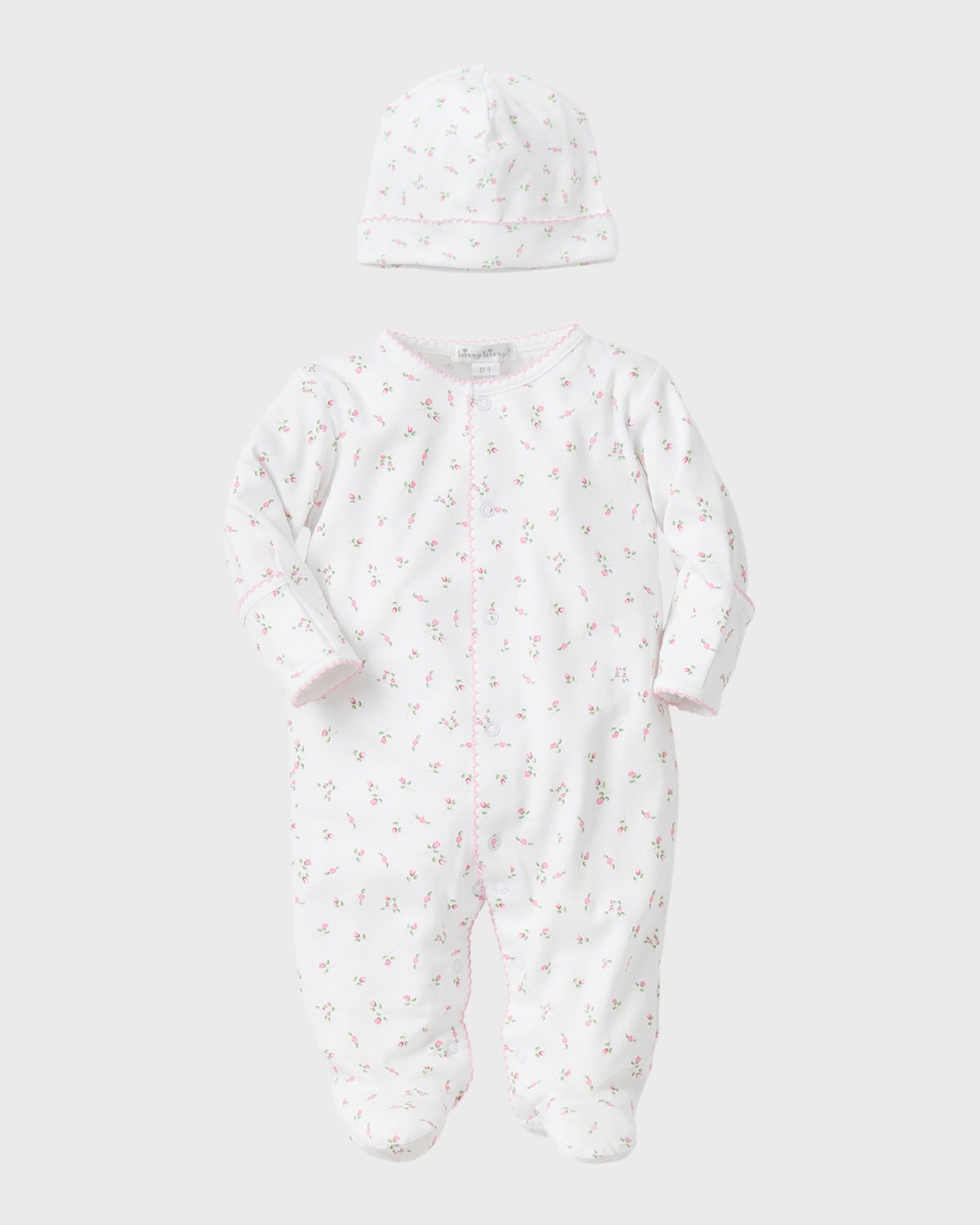 KISSY KISSY GIRL'S GARDEN ROSE FOOTIE & HAT SET 
