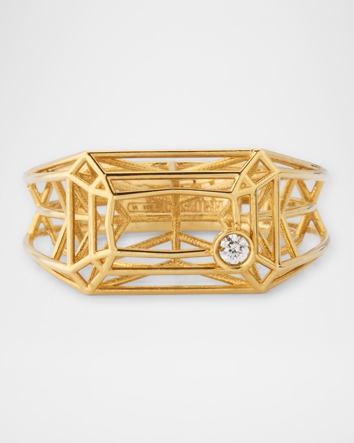 18K Yellow Gold Ink Even Statement Ring